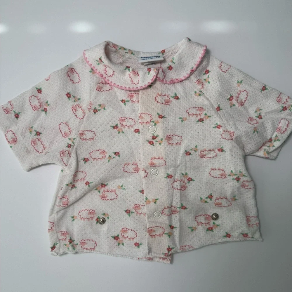 Carters Vintage Girls Snap Pajama Set Size 3
